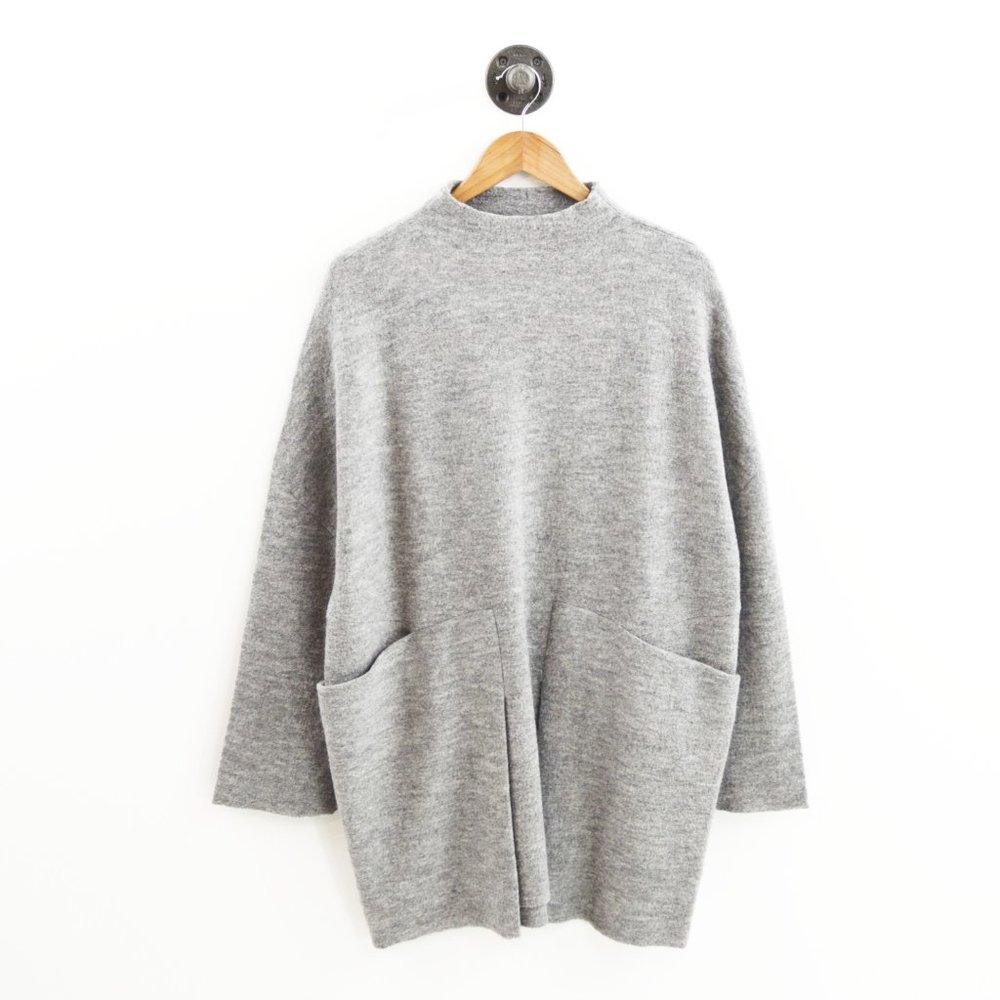 Free People Mock Neck Oversized Knit Dress #123-451